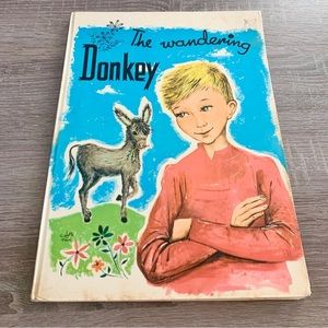 1975 The Wandering Donkey feat. Colette Fovel Artwork - Vintage Large Story Book